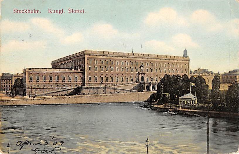Stockholm, Sweden, Sverige Postcard - Kungl Slottet 1909 (B330-331)
