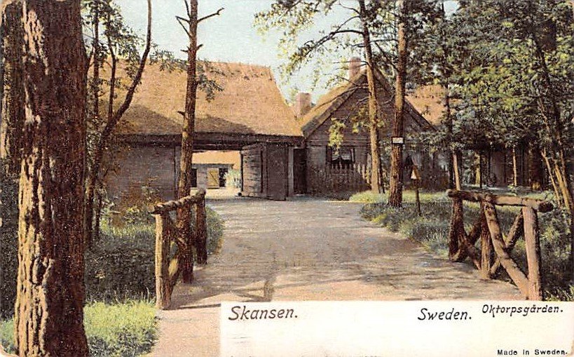 Skansen, Sweden, Sverige Postcard - Oktorpsgarden (B336-337)
