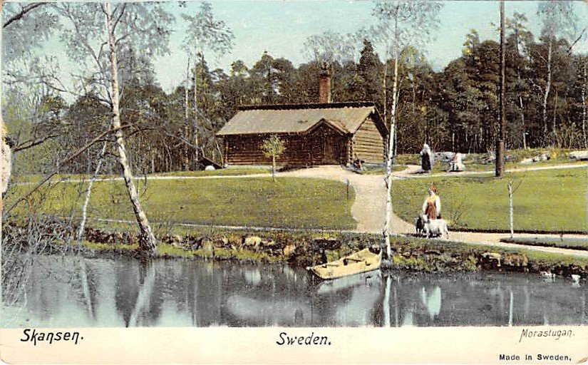 Skansen, Sweden, Sverige Postcard (B344-345)
