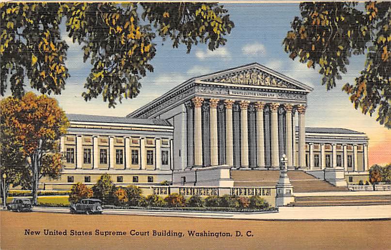 Washington, DC US Supreme Court Bldg Linen Postcard (B392)