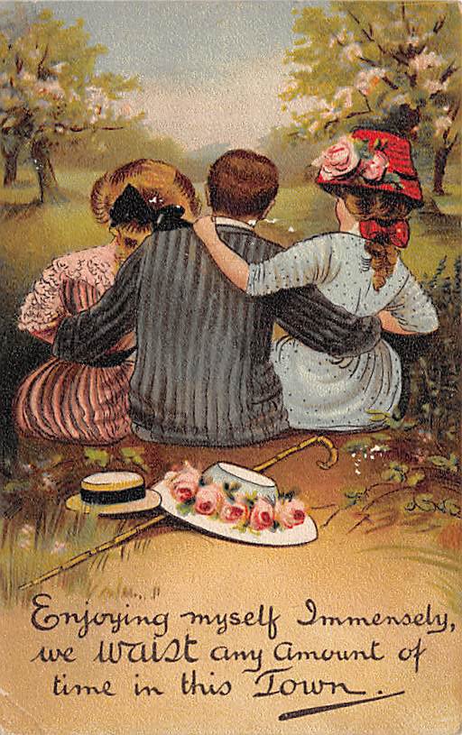 Enjoying myself immensely - Romance Postcard (B429)