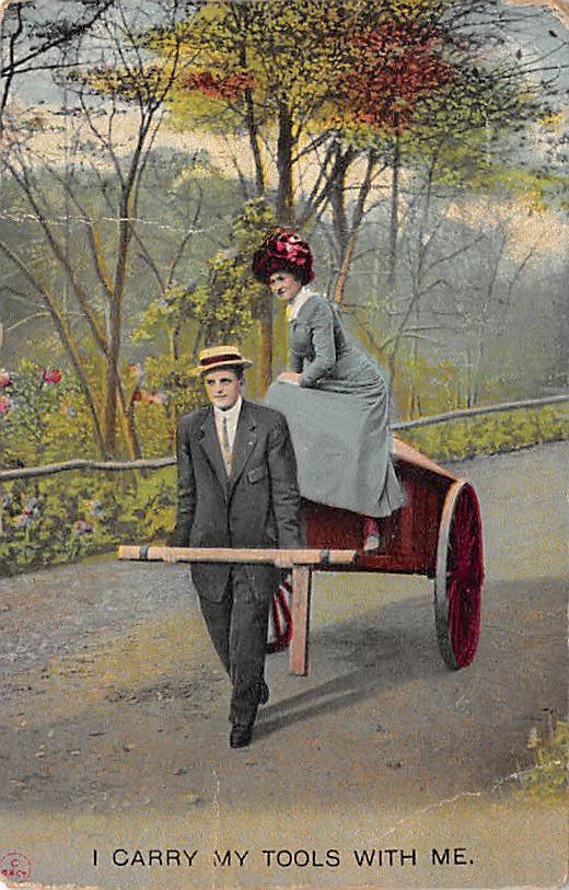 I Carry My Tools With Me - Romance Postcard 1910 (B430)