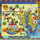 Ocean City, Maryland Map - Continental Postcard (B457-458)