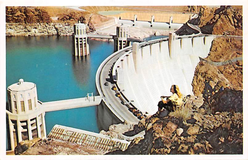 Hoover Dam on the Colorado River Postcard (B472)