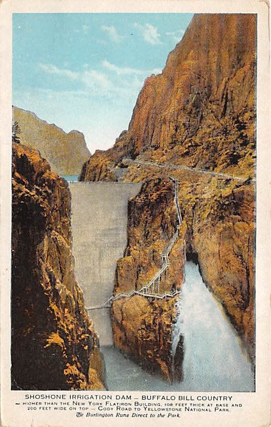 Shoshone Irrrigation Dam - Buffalo Bill Country Postcard (B491)
