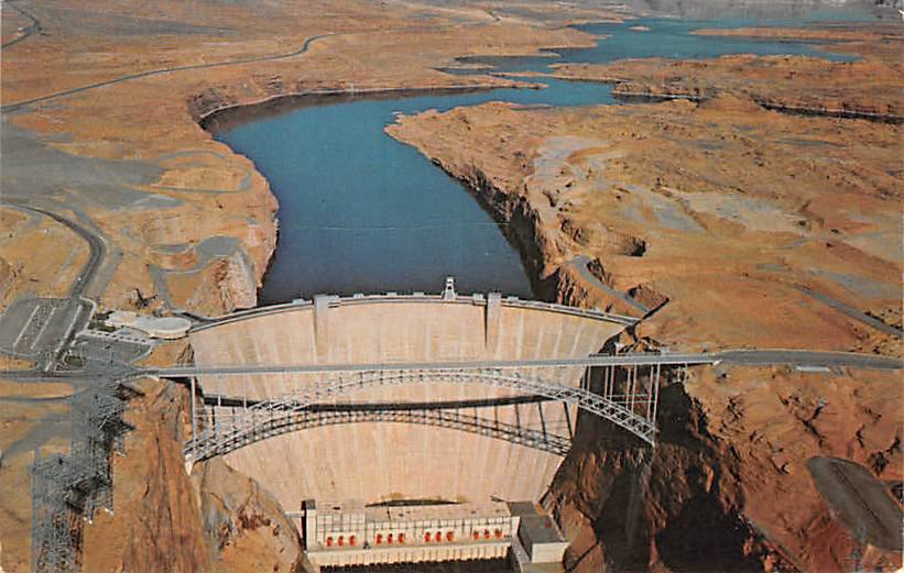 Glen Canyon Dam, Paige Arizona Postcard 1975 (B518)