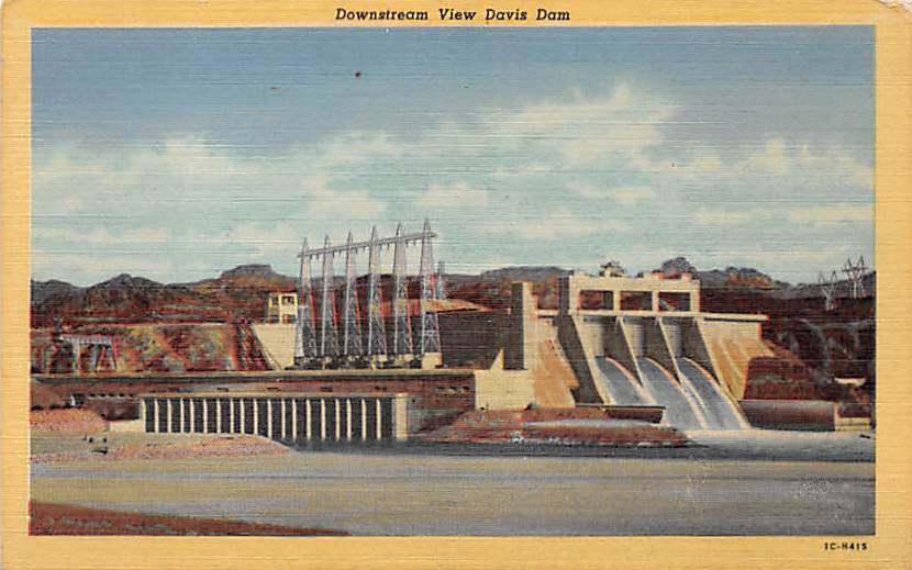 Davis Dam on Colorado River Postcard (B520)