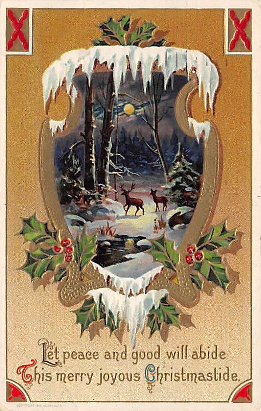 This merry joyous Christmastide - 1910 Wessler Embossed (B534-535)
