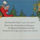 Holiday Greetings Art Deco Postcard (B542-543)