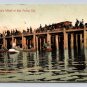 San Pedro California Fisherman's Wharf Postcard 1907  (eH166)