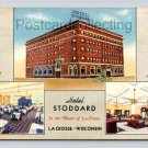La Crosse Hotel Stoddard Multin View Linen Postcard (eH202)