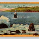 San Francisco Golden Gate Giant Breakers Mile Rock Lighthouse Postcard (eH222)
