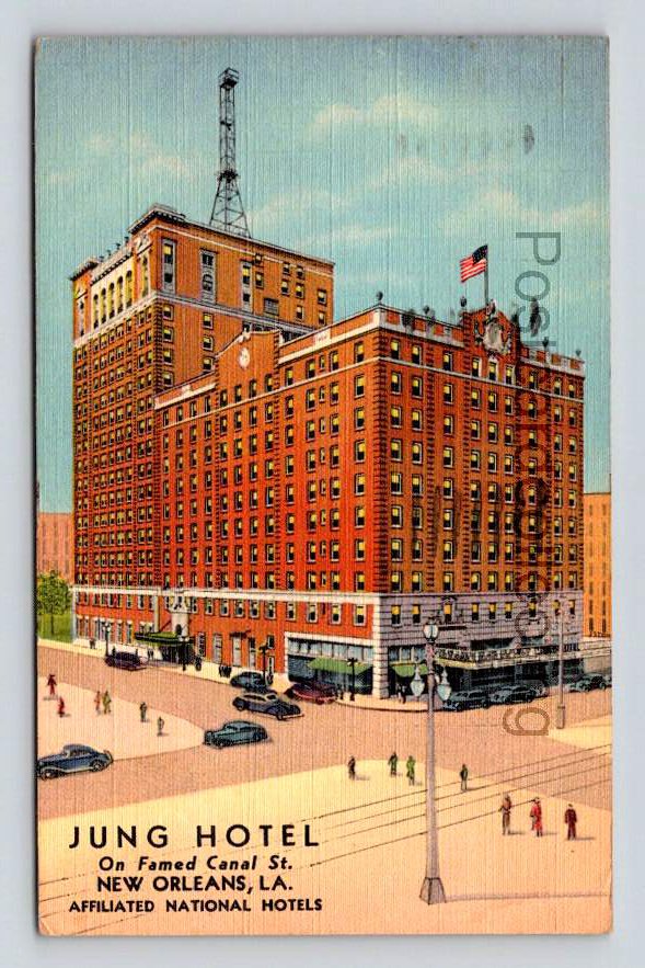 New Orleans Louisiana Jung Hotel - 1945 Linen Postcard (eH240)