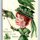 St. Patricks The Wearing of the Green, Shamrocks Postcard 1908  (eH250)