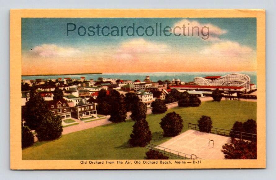 Old Orchard Beach Aerial View, Rollercoaster Postcard (eH288)