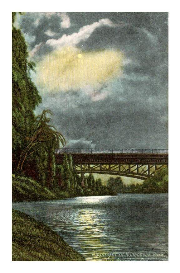 Hollenback Park Los Angeles California Moonlight Postcard (eH421)
