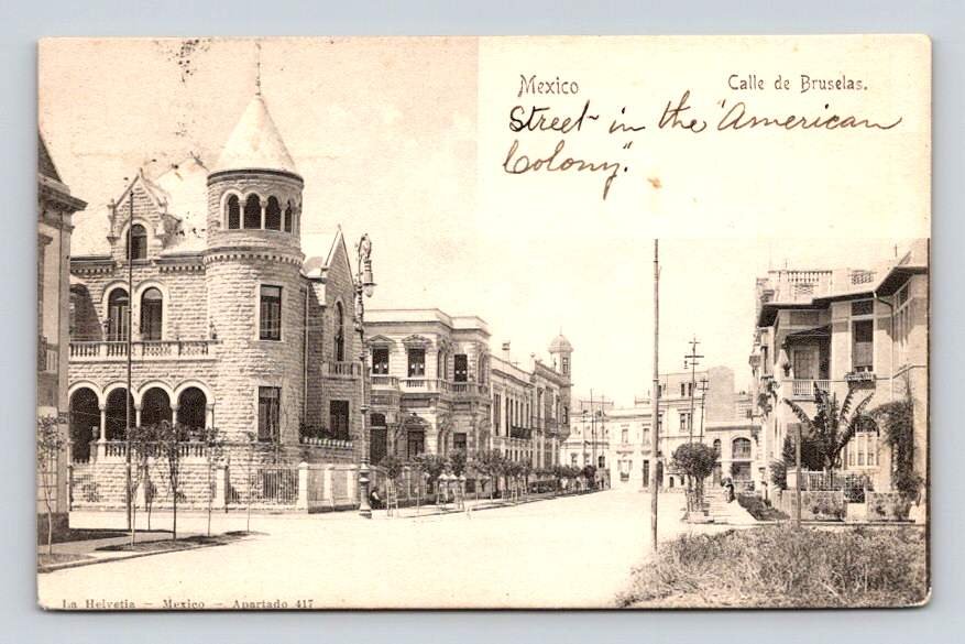 Mexico Calle de Bruselas Postcard Tarjeta Postal 1905 (eH445)