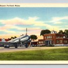 Vintage Municipal Airport Portland Maine Northeast Aviation Postcard (eH471)