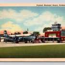 Vintage Municipal Airport Portland Maine Northeast Aviation Postcard (eH475)