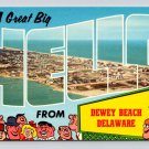 Dewey Beach Delaware Large Letter Hello Vintage Postcard (eH499)