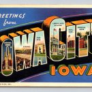Iowa City Iowa Large Letter Vintage 1941 Postcard (eH513)