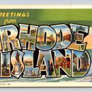 Rhode Island Large Letter Vintage 1942 Postcard (eH515)