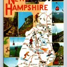 New Hampshire Map Vintage Greetings 1975 Postcard (eH5121