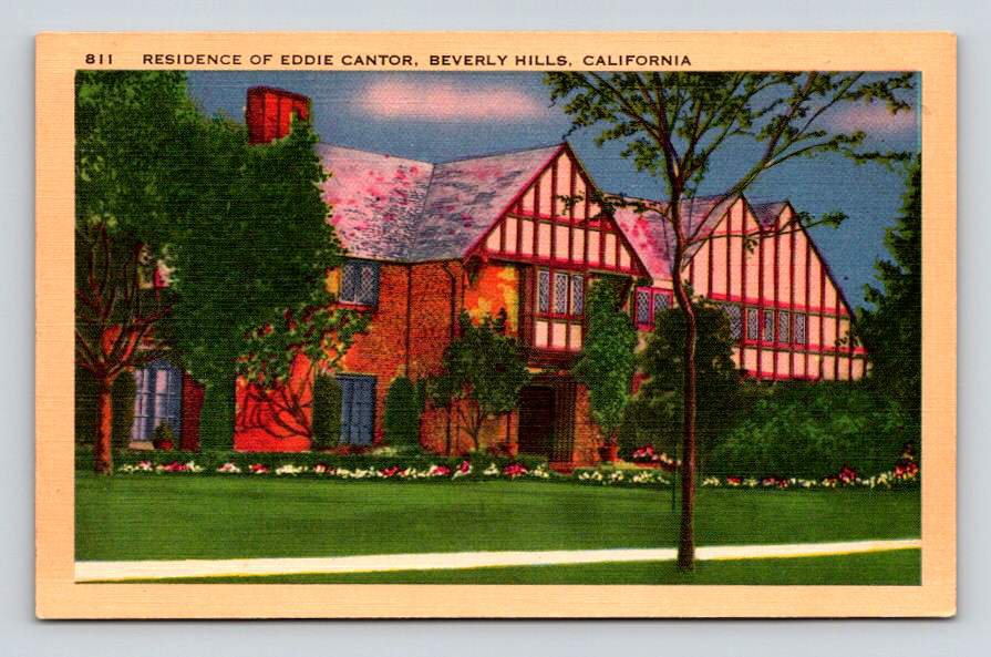 Beverly Hills California Residance of Eddie Cantor Postcard (eH527)