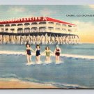 Old Orchard Beach Maine Casino With Bathers Enjoying The Beach Postcard (eH535)