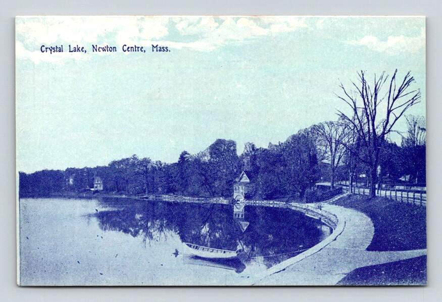 Newton Centre Massachusetts Crystal Lake Postcard (eH537)