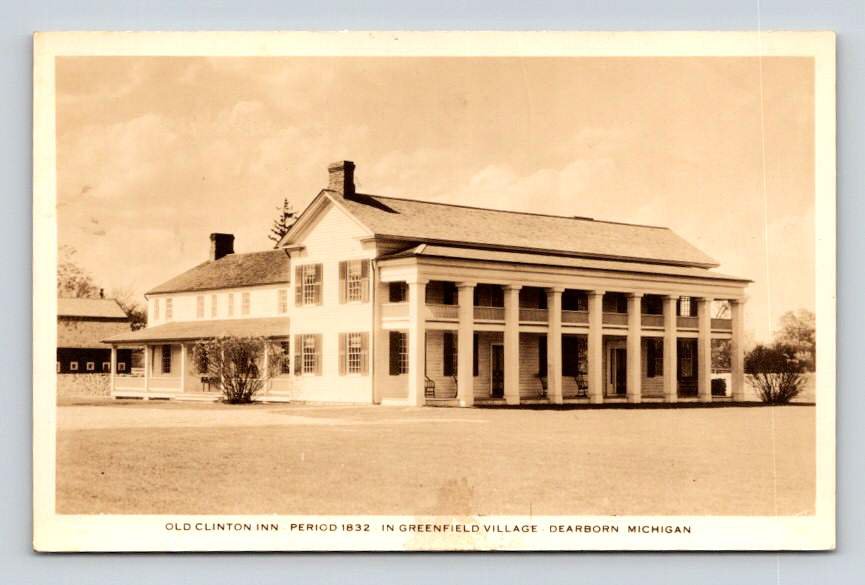 RPPC Dearborn Michigan Greenfield Village Old Country Inn Postcard (eH581)