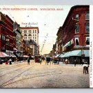 Worcester Massachusetts Harrington Corner, Trolley Vintage Postcard (eH621)