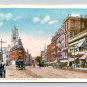 Worcester Massachusetts Franklin Square Trolley Vintage Postcard (eH623)