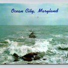 Ocean City Maryland Inlet Jetty 1970 Postcard (eH653)
