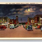 Anderson South Carolina Main Street at Night Vintage Cars Postcard  (eH681)