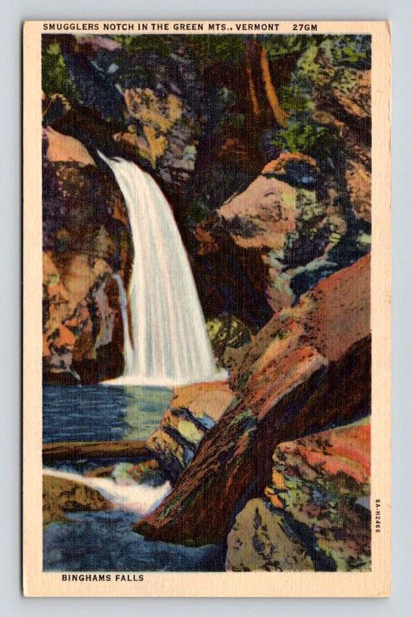 Smugglers Notch Green Mts Vermont Binghams Fall Postcard  (eH717)