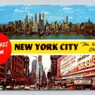 New York City Times Square Banner Greetings 1969 Postcard  (eH749)