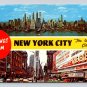 New York City Times Square Banner Greetings 1969 Postcard  (eH749)