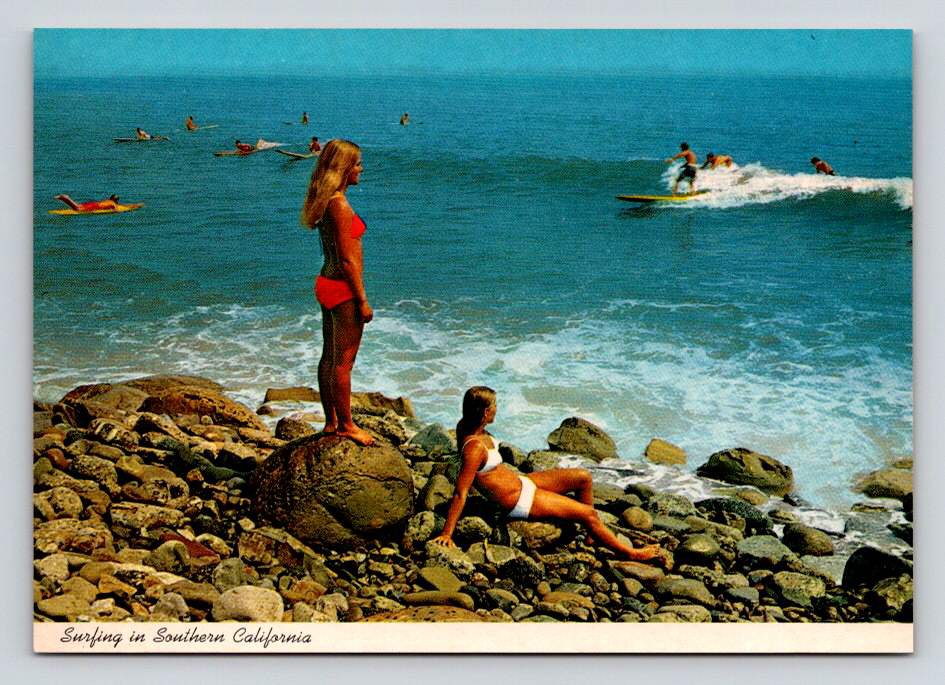 Malibu Southern California Surfing- Continental Postcard (eH802}