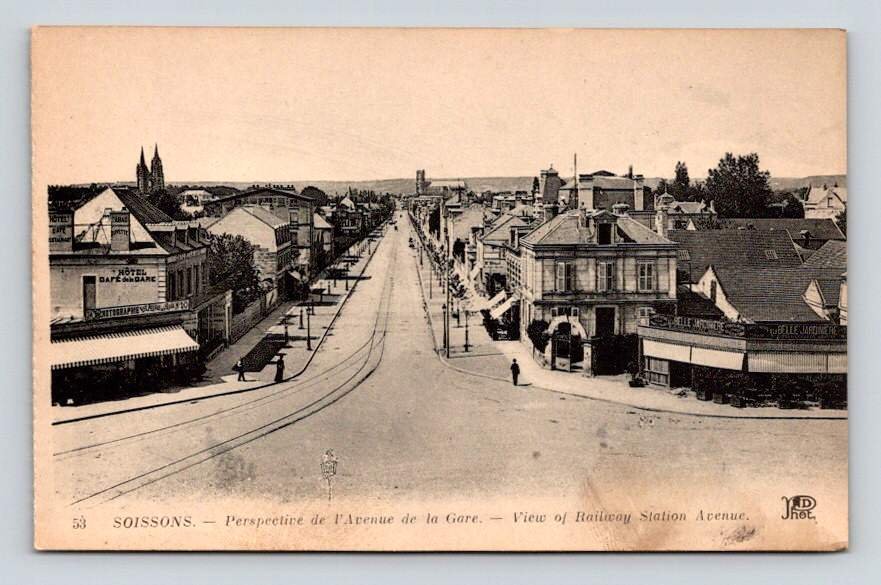 Soissons France Avenue de la Gare Carte Postale, Postcard  (eH807)