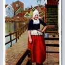 Volendam Netherlands, Holland Dutch Girl, Costume Postcard (eH813)