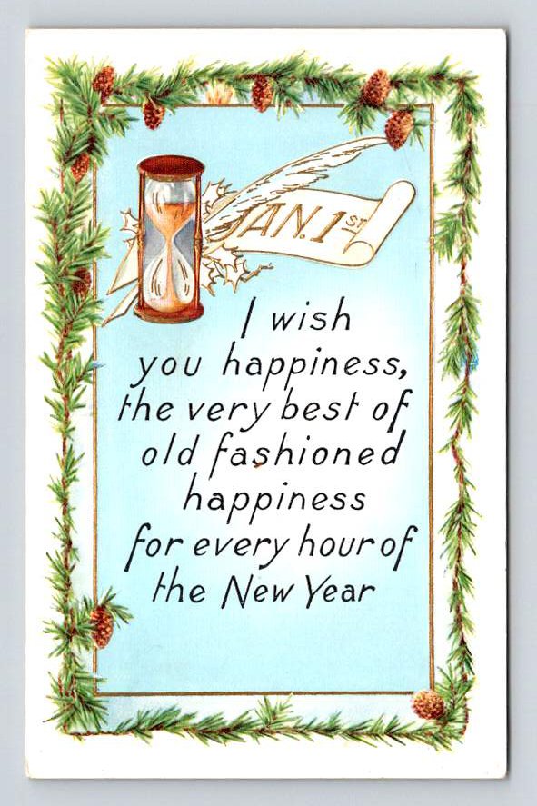 Whitney Made New Year Embossed Postcard (eH819)