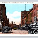 Congress St Square - Trolley & Strand Theatre Portland Maine Postcard (eH826)