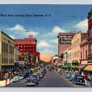 Gastonia North Carolina Main Street - Cut Rate Drugs, Raylass Dept Store Linen Postcard (eH831)
