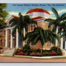 Orlando Florida First Baptist Church Vintage Linen 1957 Postcard (eH965)
