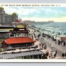Atlantic City New Jersey Aerial View Boardwalk Postcard (eH1055)
