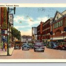 Portland Maine Business District 1958 Postcard (eH1061)