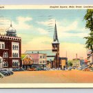 Lewiston Maine Kora Temple Hospital Square Main Street 1946 Postcard (eH1063)