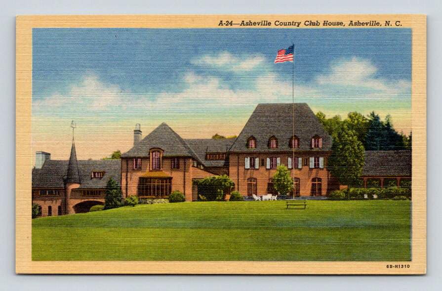 Postcard Asheville North Carolina Country Club Golf (eH1105)