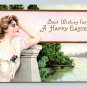 Best Wishes For A Happy Easter Embossed Postcard (eH1123)